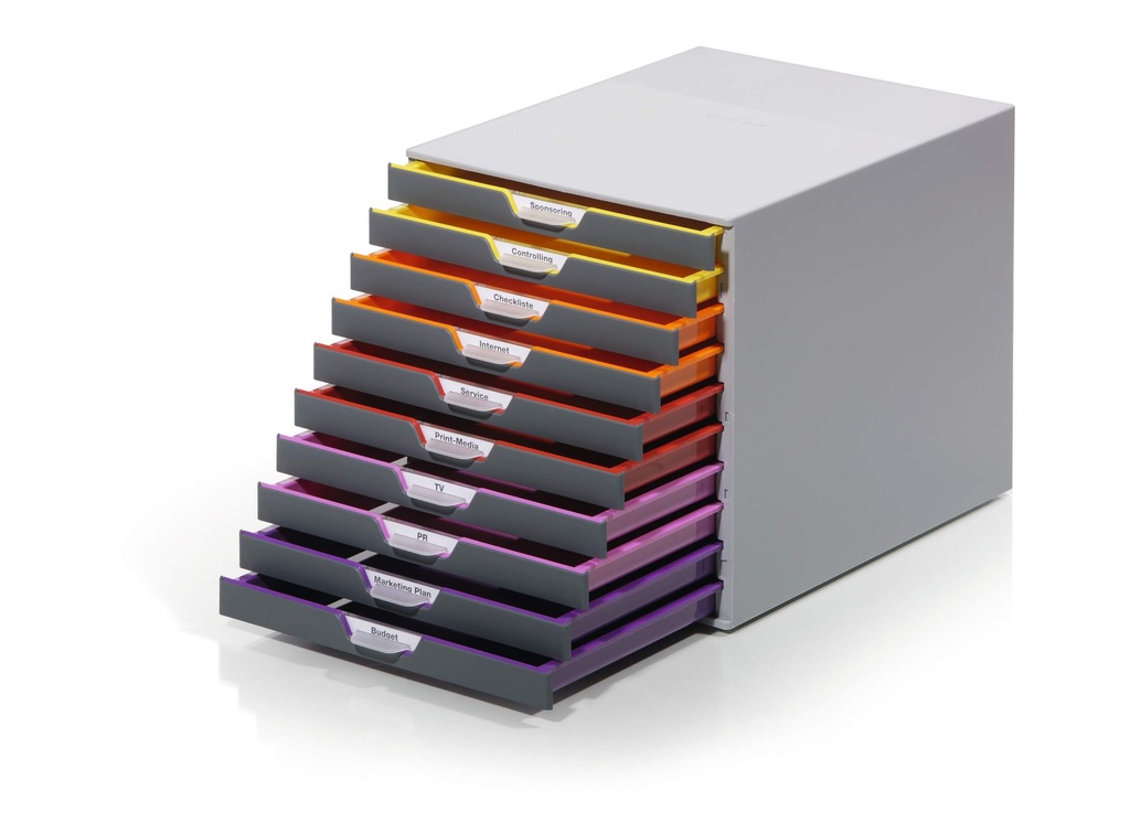 Ladenblok Durable Varicolor 10 gesloten laden grijs/assorti (76127)
