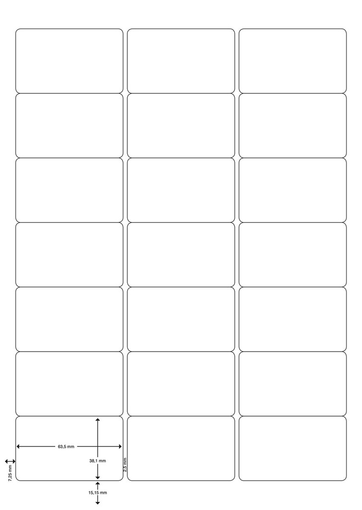 Etiketten Q-Connect 21 etik/bl 63,5x38,1mm wit ronde hoeken (100)