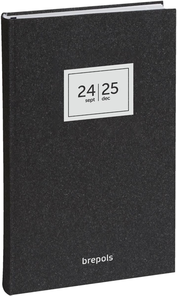 Schoolagenda Brepols Saturnus Essenz 133x208mm viertalig 16 maanden antraciet 2024-2025