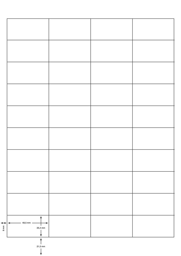 Etiketten Q-Connect 40 etik/bl 48,5x25,4mm wit rechte hoeken (100)