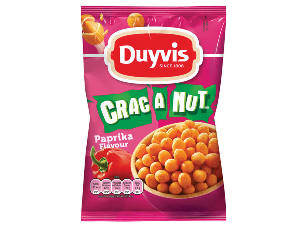 Borrelnootjes Duyvis Crac-A-Nut paprika 200gr (21)