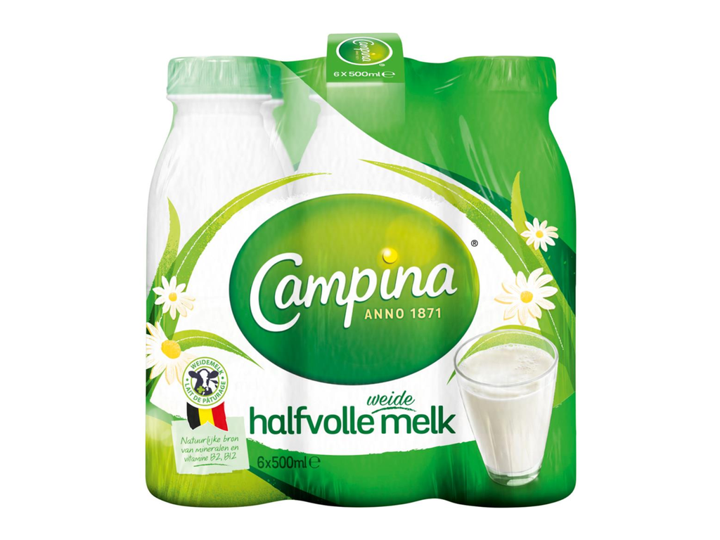 Halfvolle melk Campina PET 50cl (24)