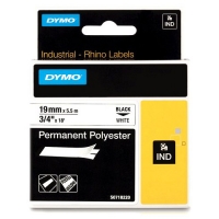 Dymo Rhino tape perm poly 19mmx3,5m zwart/wit (18765-18484)