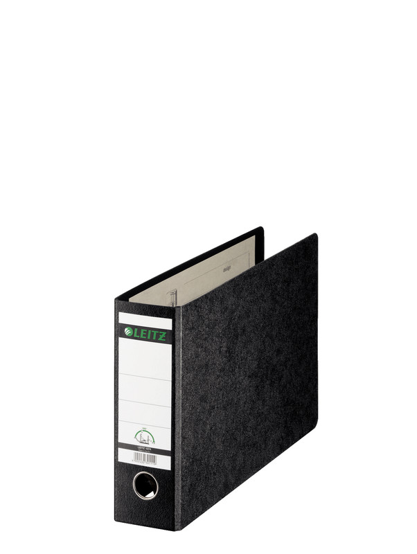 Ordner Leitz 180° karton A4 dwars rug 77mm zwart