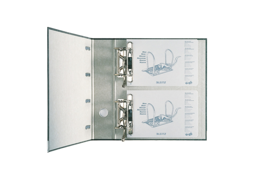 Bankordner Leitz karton A4 rug 75mm dubbel mechanisme zwart (1092020)