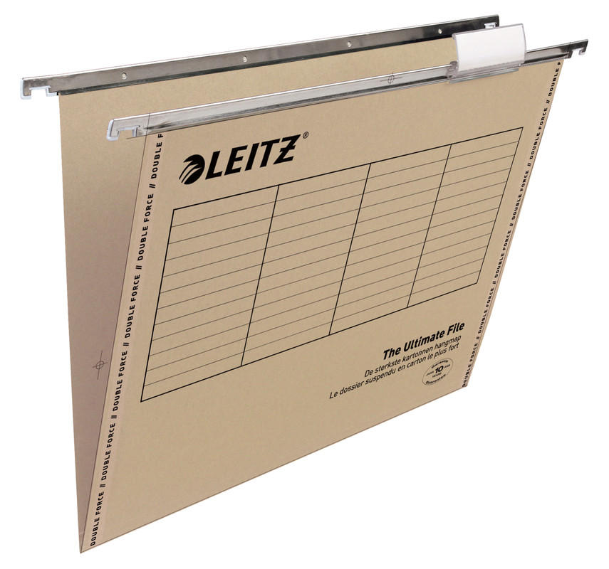 Hangmap Leitz Ultimate File karton A4 330mm V-bodem voor lade grijs (25)