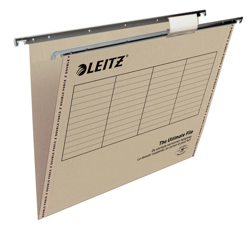 Hangmap Leitz Ultimate File karton folio 365mm V-bodem voor lade grijs (25)