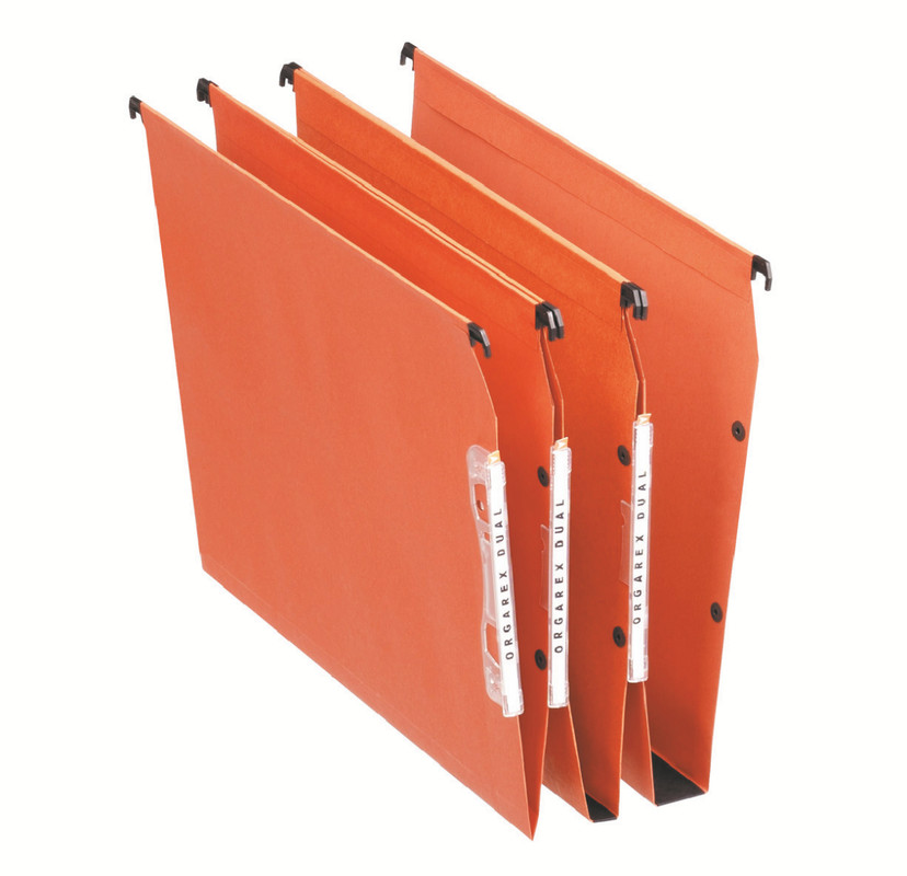 Hangmap Esselte Orgarex Dual Visicontrol karton A4 330mm 15mm bodem kast oranje (25)(2210300)