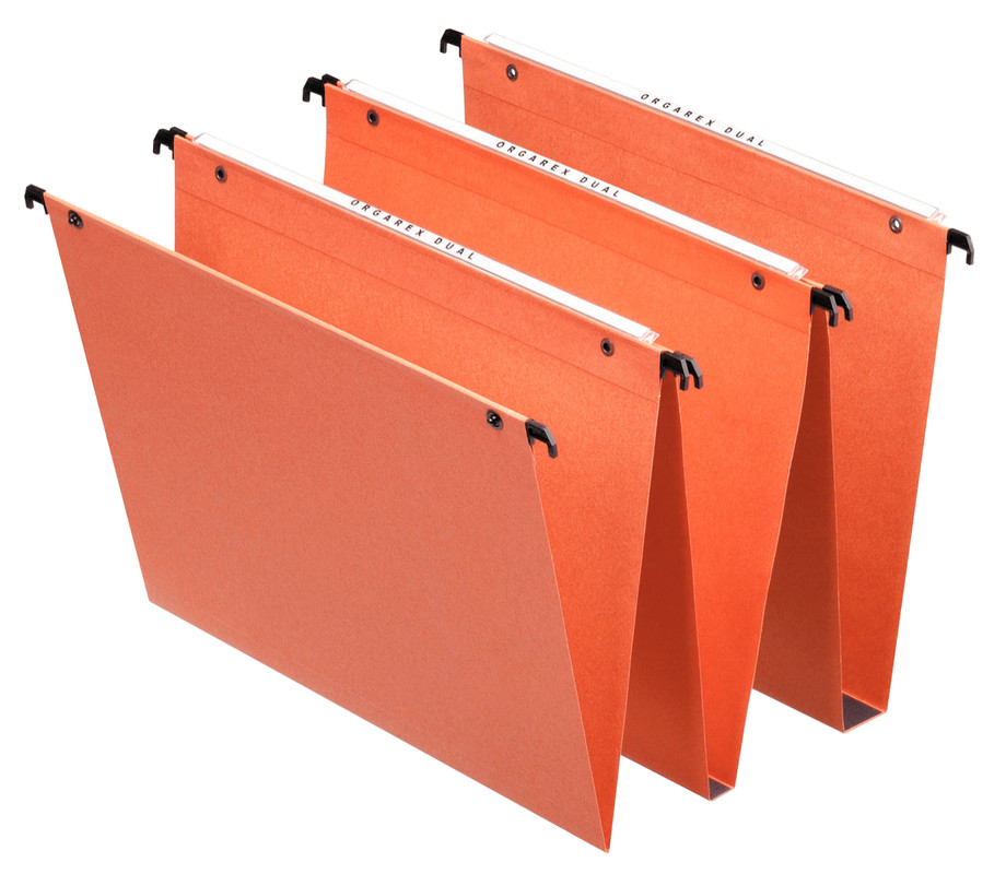 Hangmap Esselte Orgarex Dual Uniscope karton A4 330mm V-bodem lade oranje (25)(1010200)