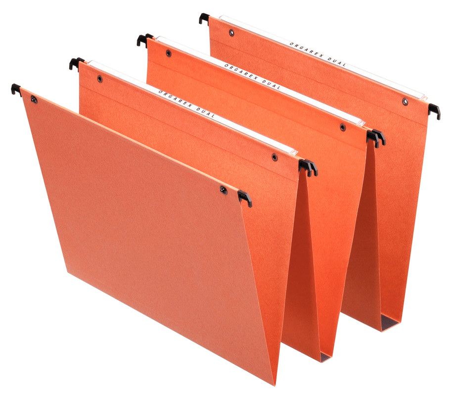 Hangmap Esselte Orgarex Dual Uniscope karton A4 330mm 30mm bodem lade oranje (25)(1010300)