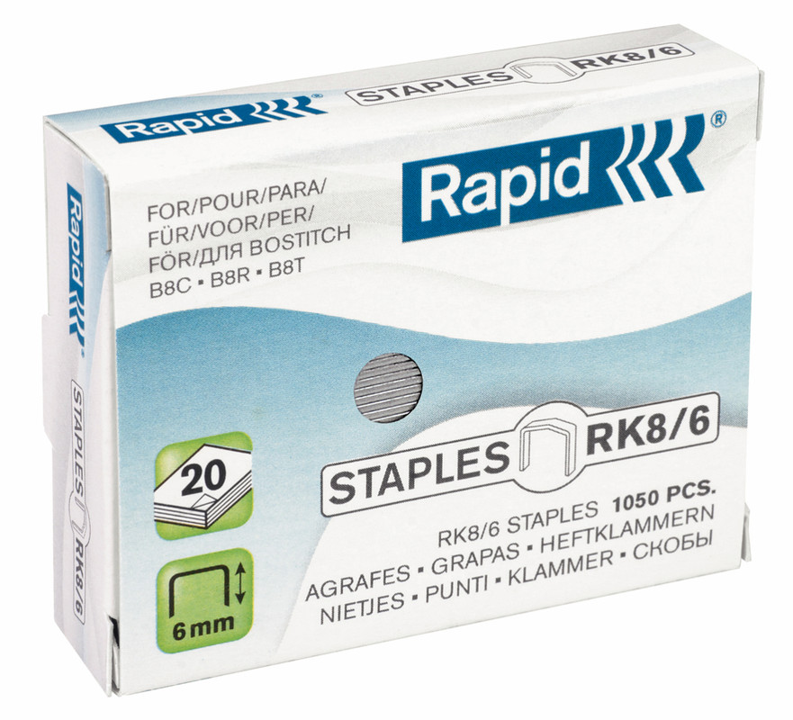 Nietjes Rapid Standard RK8/6 gegalvaniseerd (1000)