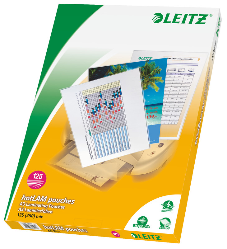 Lamineerhoes Leitz iLam A3 125 micron glanzend (100)