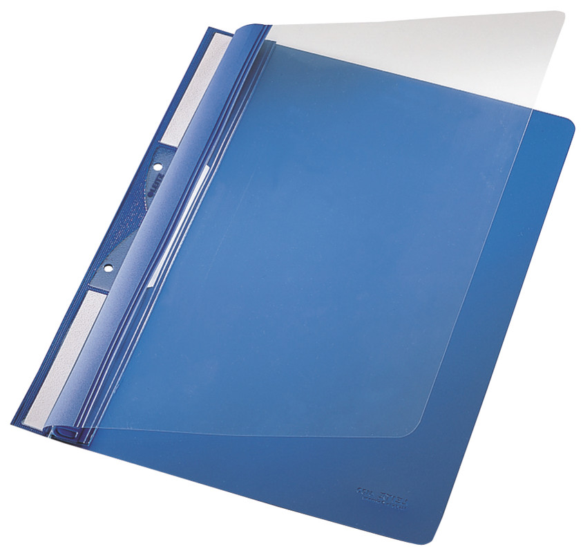 Snelhechtmap Leitz Standaard PVC A4 geperforeerd blauw (20)