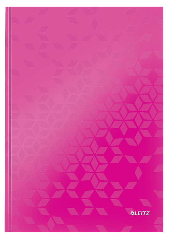 Notitieboek Leitz WOW harde kaft A4 gelijnd 160blz roze metallic