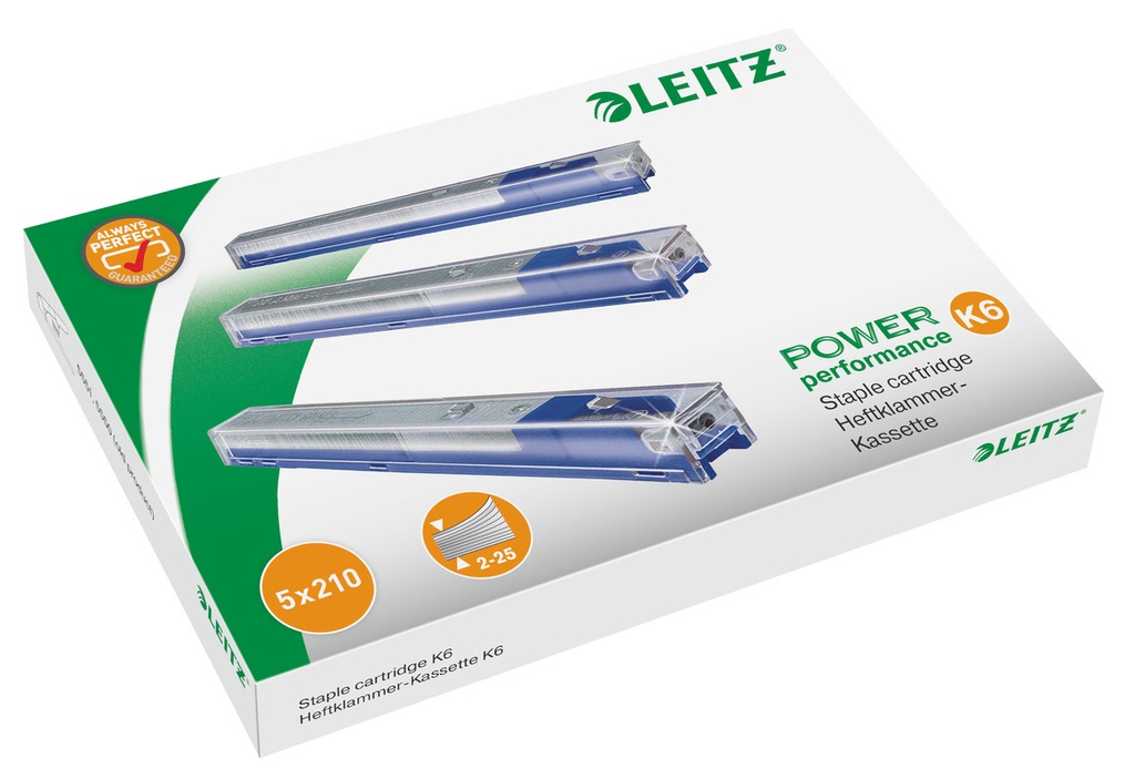 Nietcassette Leitz voor blokhechter 5551 K6 26/6 25vel blauw