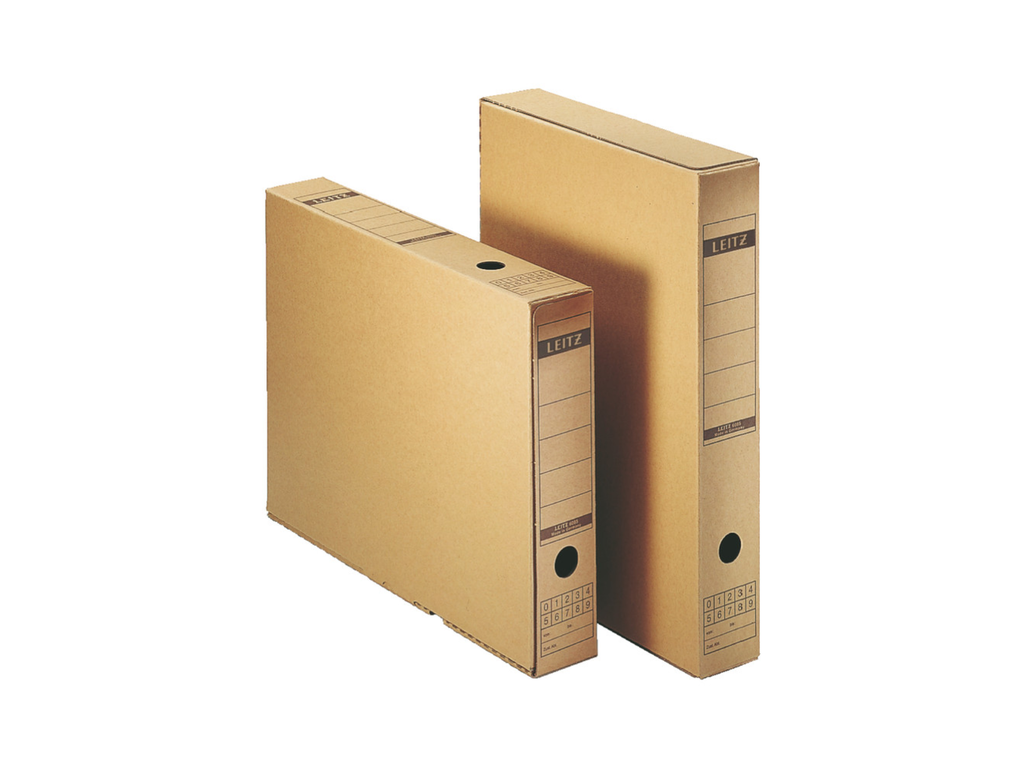 Archiefdoos Leitz met sluitstrook A4 265x325mm rug 70mm bruin