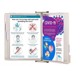 Wandelement Tarifold Sterifold Antibacterial A4 grijs inclusief 10 PVC tassen wit