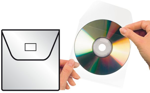 Etui 3L CD/DVD zelfklevend met klep (100)