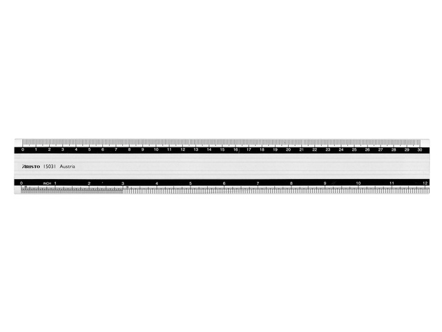 Liniaal Aristo 30cm aluminium met antislip