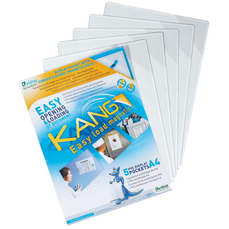 Ophangtas Tarifold A4 PVC magnetische rug wit (5)
