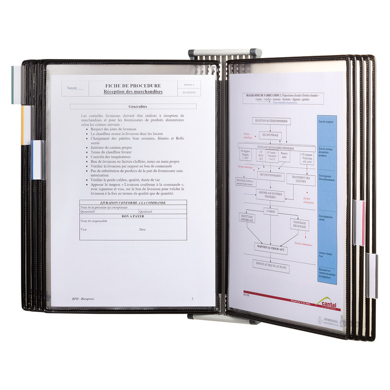 Wandelement Tarifold Sterifold Antibacterial A4 grijs inclusief 10 PVC tassen zwart