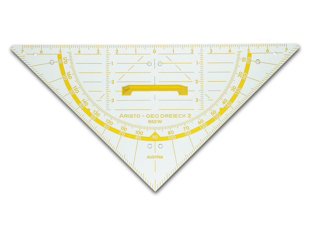 Geodriehoek Aristo 80cm voor schoolbord met gradenboog