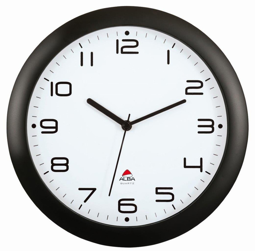 Wandklok Alba Hornew N Quartz Ø30cm zwart