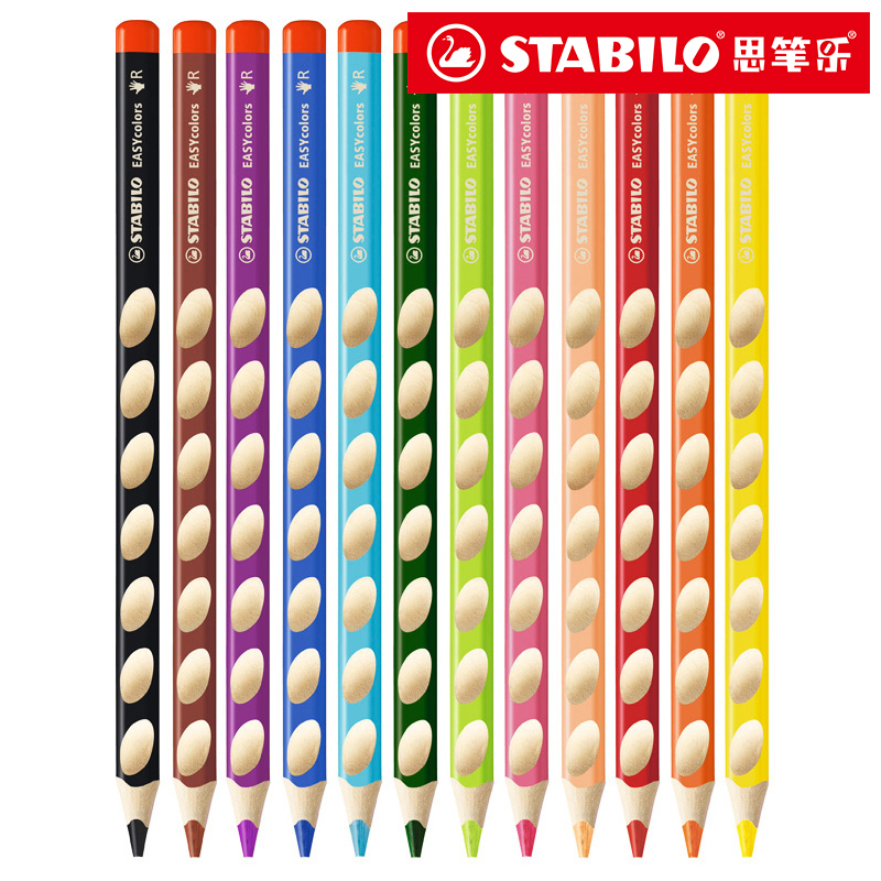 Kleurpotlood Stabilo EasyColors rechtshandig assorti (12) inclusief slijper