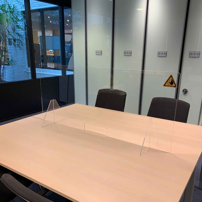 Conferentiescherm Jalema 140x60cm met doorgeefluik 25x8cm