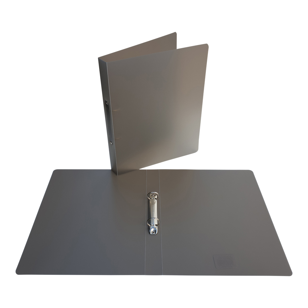 Ringmap Bronyl PP A4 2 O-ringen 25mm rug 35mm transparant grijs