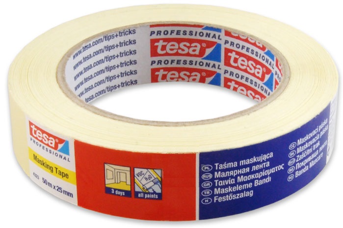 Afdekplakband Tesa krepp standard masking 25mmx50m (432341)