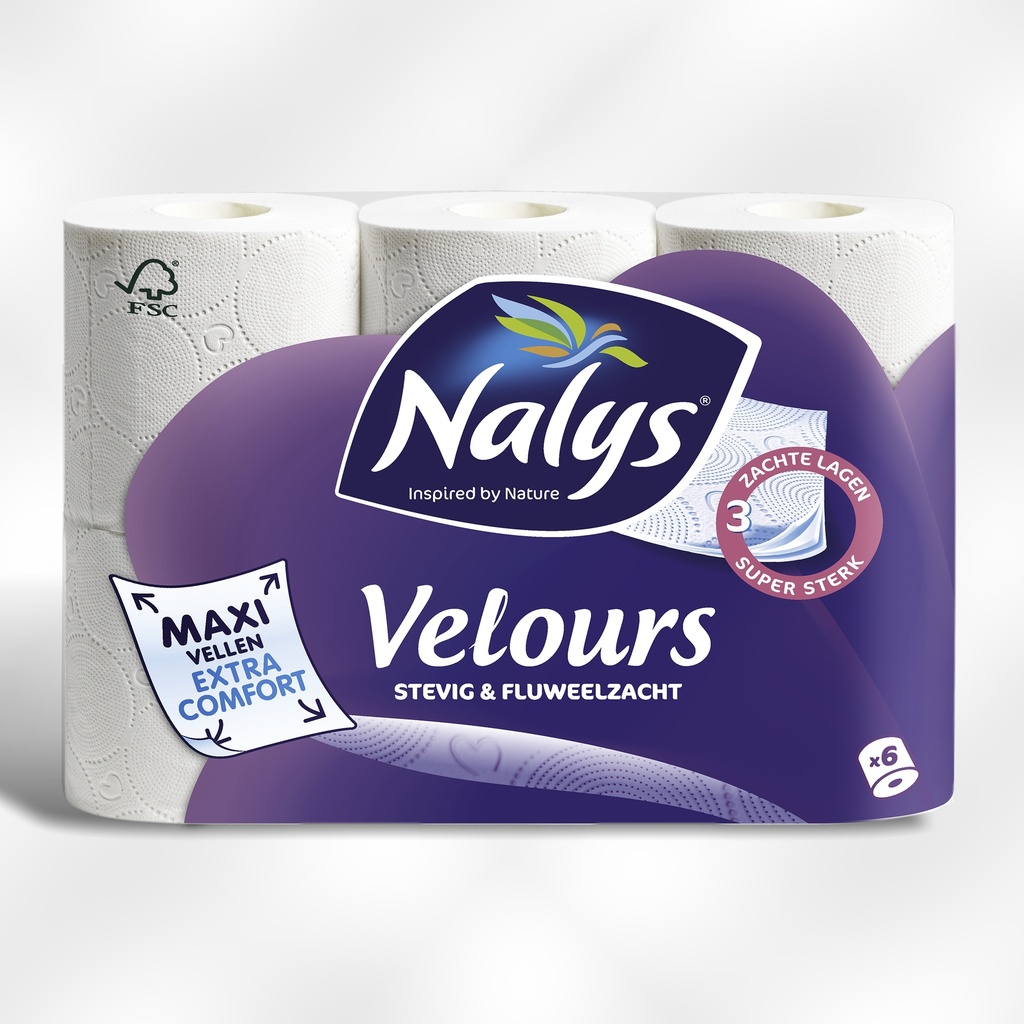 Toiletpapier Lotus Nalys velours 3-laags 4x 6rl