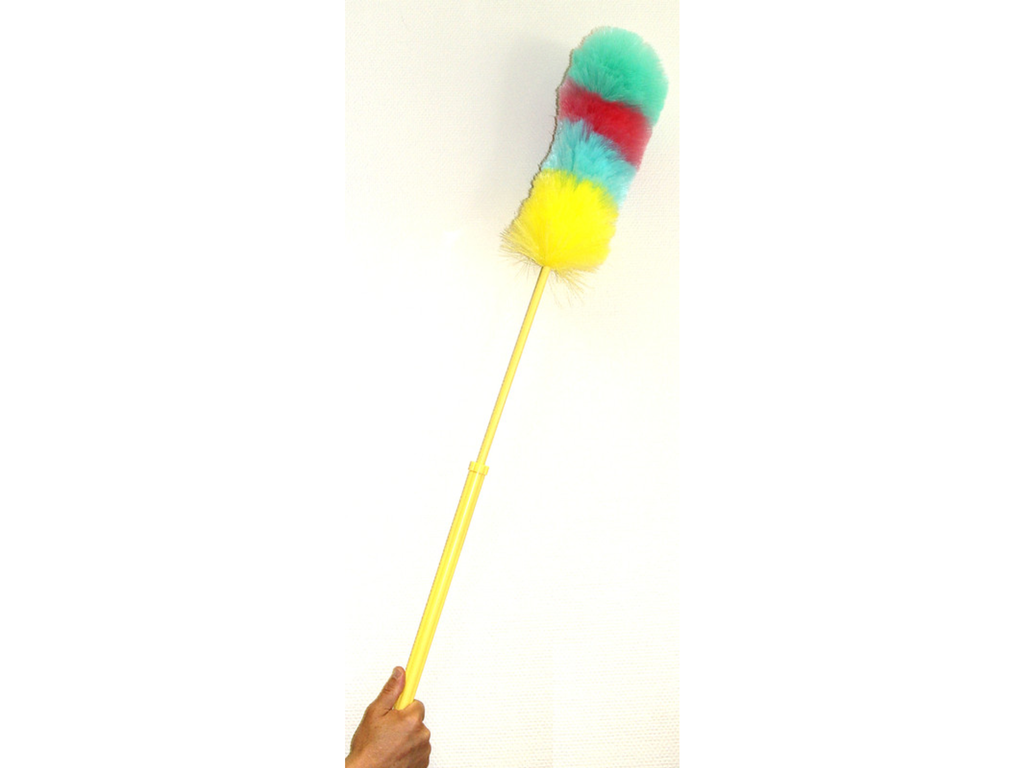 Plumeau in kunstvezel met telesteel 115cm