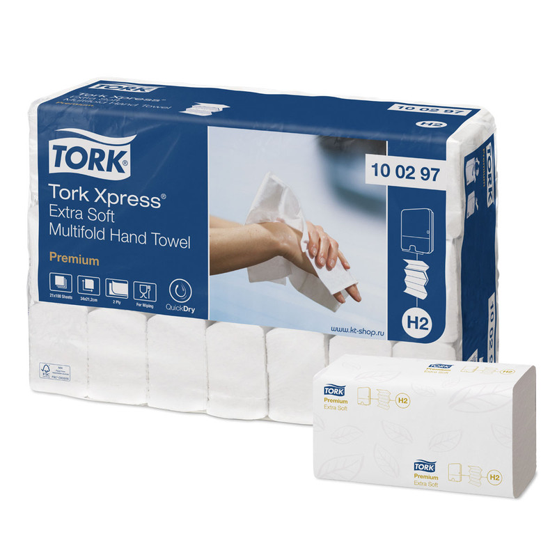 Handdoeken Tork Xpress Multifold Extra Soft H2 2-laags 100vel (21) - FSC mix credit