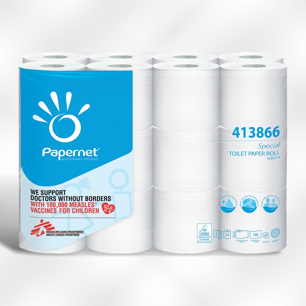 Toiletpapier Papernet puur cellulose 2-laags 180v wit 24rl (402556)