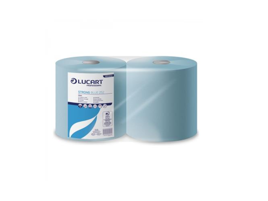 Poetsrol Lucart 3-laags 25cmx252m blauw (2)