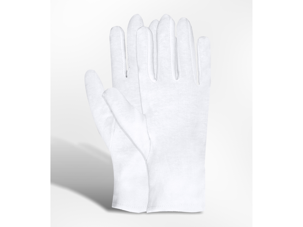 Interlock handschoen wit gebleekt katoen nr.8 medium