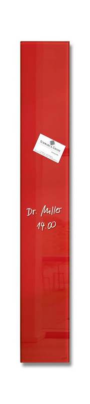 Magnetisch glasbord Sigel 12x78cm rood
