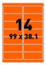 Etiketten Etipage 14 etik/bl 99x38,1mm 100bl/d mat oranje