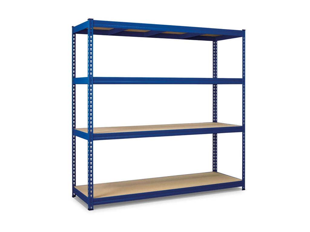 Rek Avasco Robus 400 180x180x60cm metaal met 4 legborden blauw