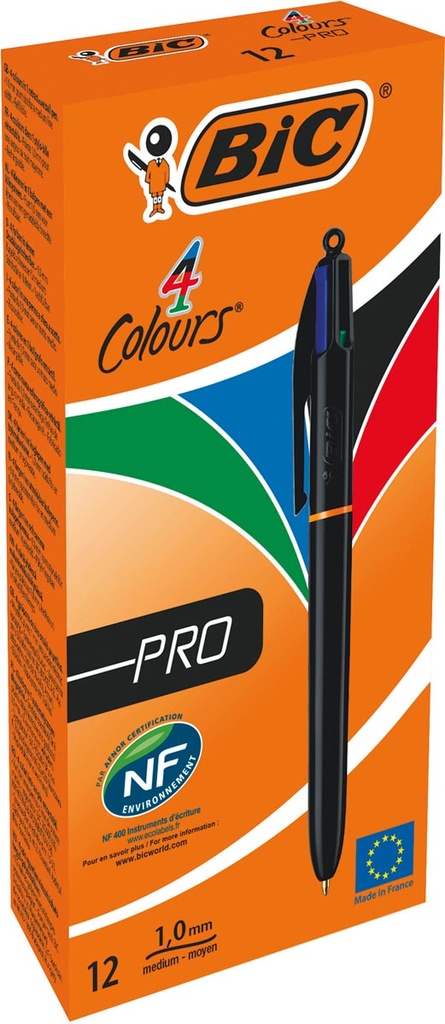 Balpen Bic 4 Colours Pro zwart