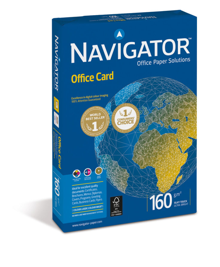 Navigator office card DIN A4 160gr wit (250) - FSC Mix Credit 