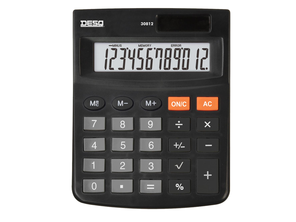 Bureaurekenmachine Desq Heavy Duty Compact 30812 Zwart