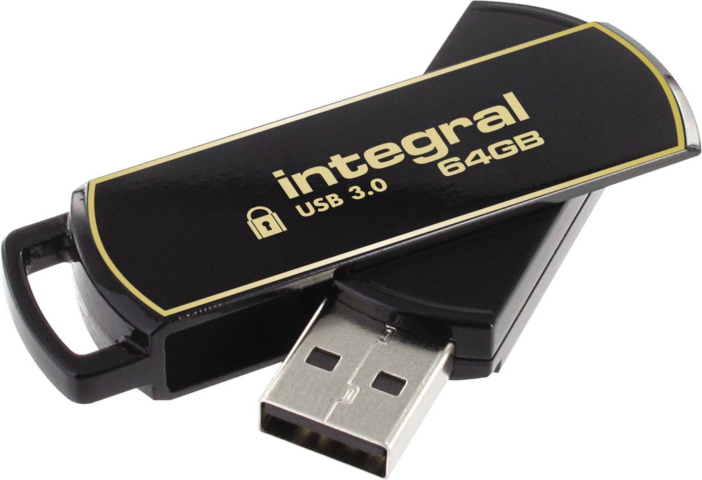 USB-stick Integral 360 Secure USB 3.0 64gb Zwart