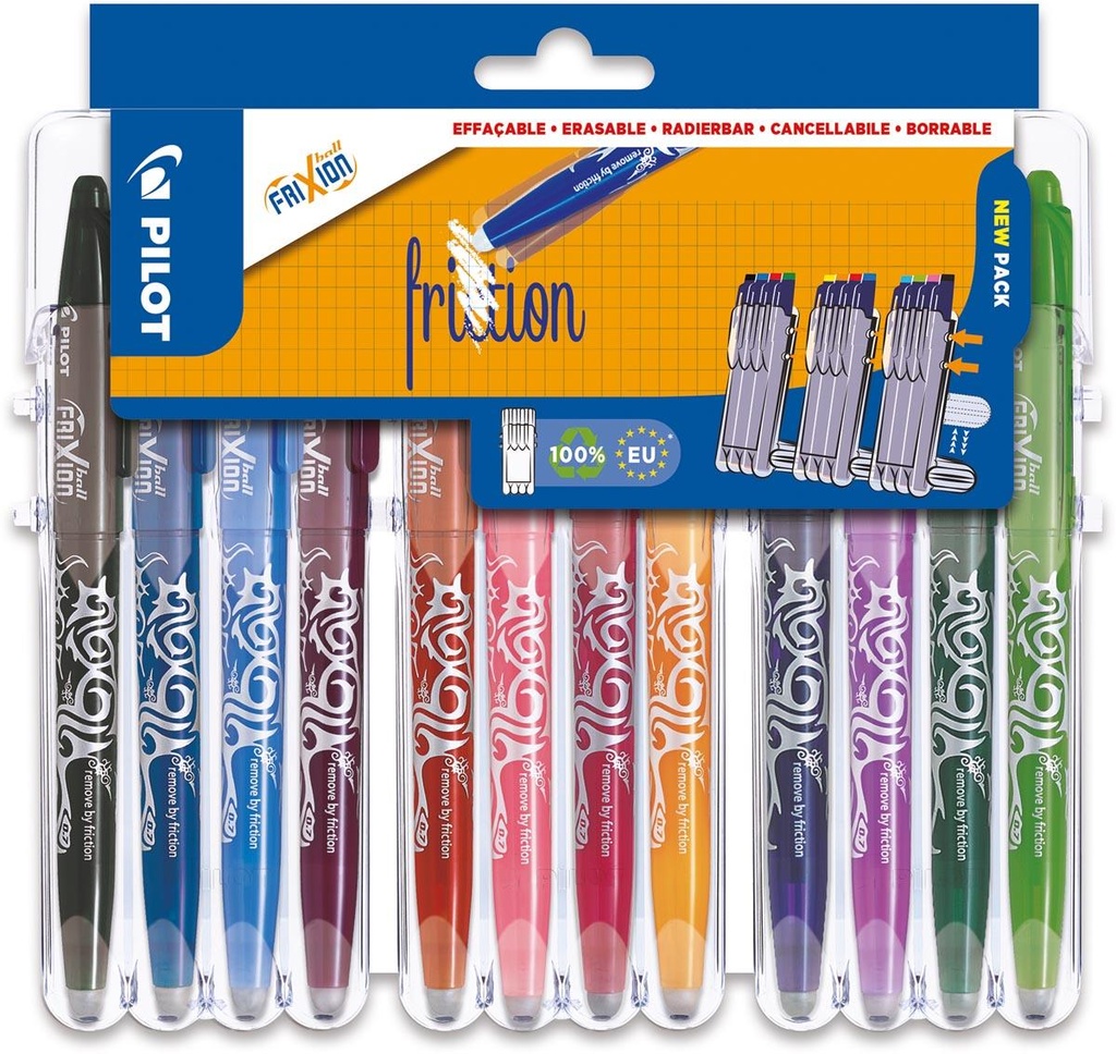 Roller Pilot Frixion Ball assorti (12)