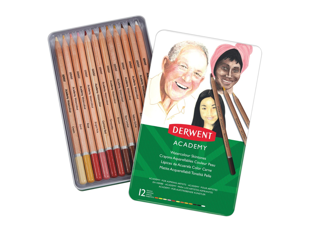 Aquarelpotlood Derwent Academy Blik assorti huidtinten (12)