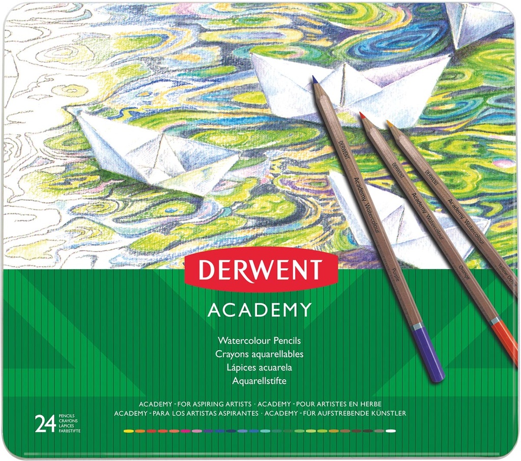 Aquarelpotlood Derwent Academy blik assorti (24)