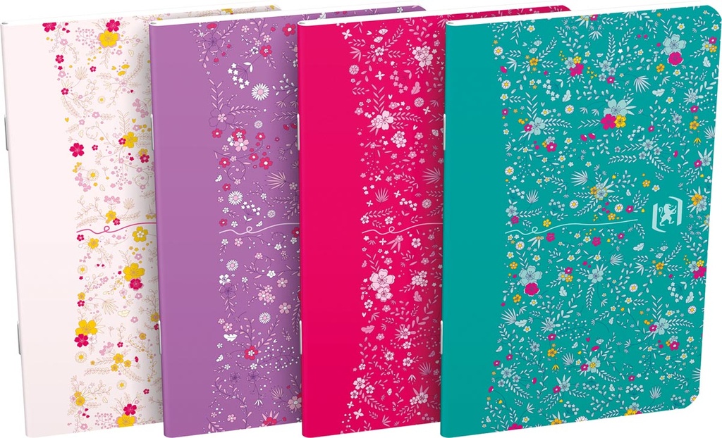 Notitieblok Oxford Floral Softcover 9cmx14cm 30vel Gelijnd Assorti Design