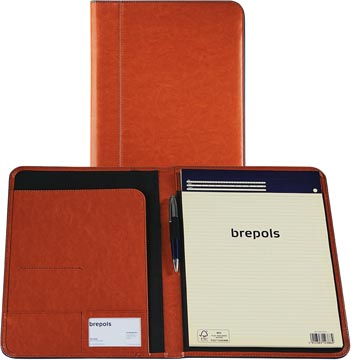 Schrijfmap Brepols Palermo A4 met notitieblok Camel (beige)