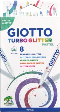 Viltstift Giotto Turbo Glitter Fijne punt Kartonnen etui 8 STUKS Pastel